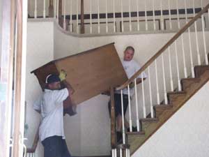 Junk removal carrying furniture down stairs va
